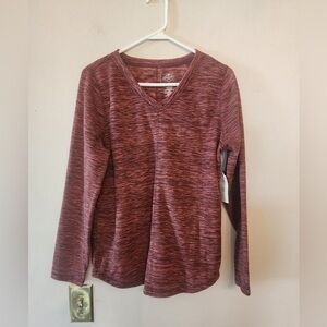 st johns bay Pullover v neck size womens small deep ruby coral